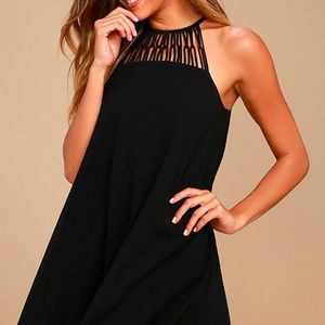 Lulus TELL ME BLACK SWING DRESS